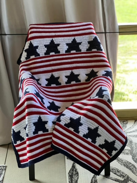 "STARS & STRIPES" lap/throw blanket
